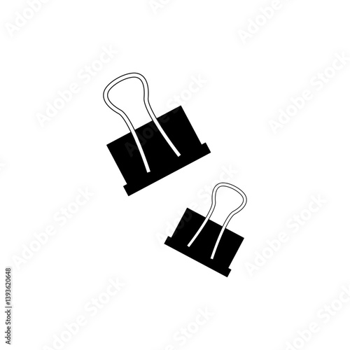 ダブルクリップのイラスト-モノクロ