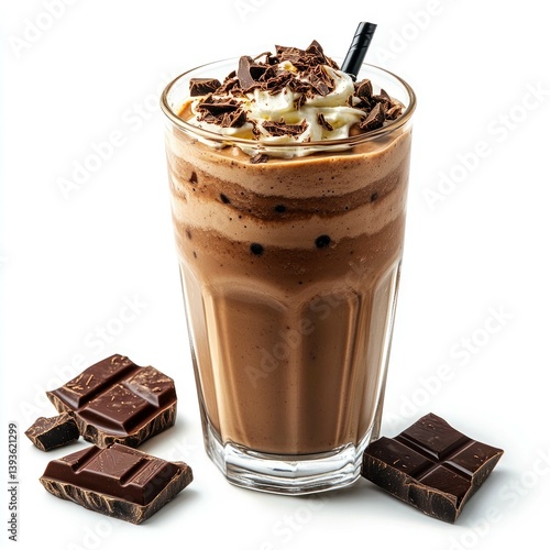 Chocolate Frappe with Whipped Cream and Shavings