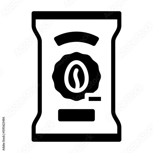 instant coffee glyph icon. coffee solid line illustration