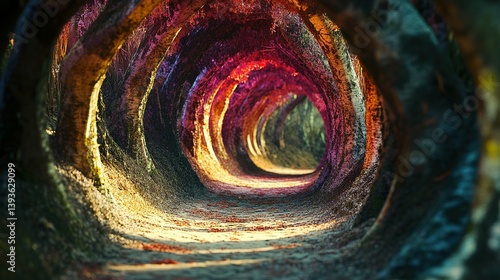 Wallpaper Mural A colorful tunnel with vibrant hues and atmospheric depth within Torontodigital.ca