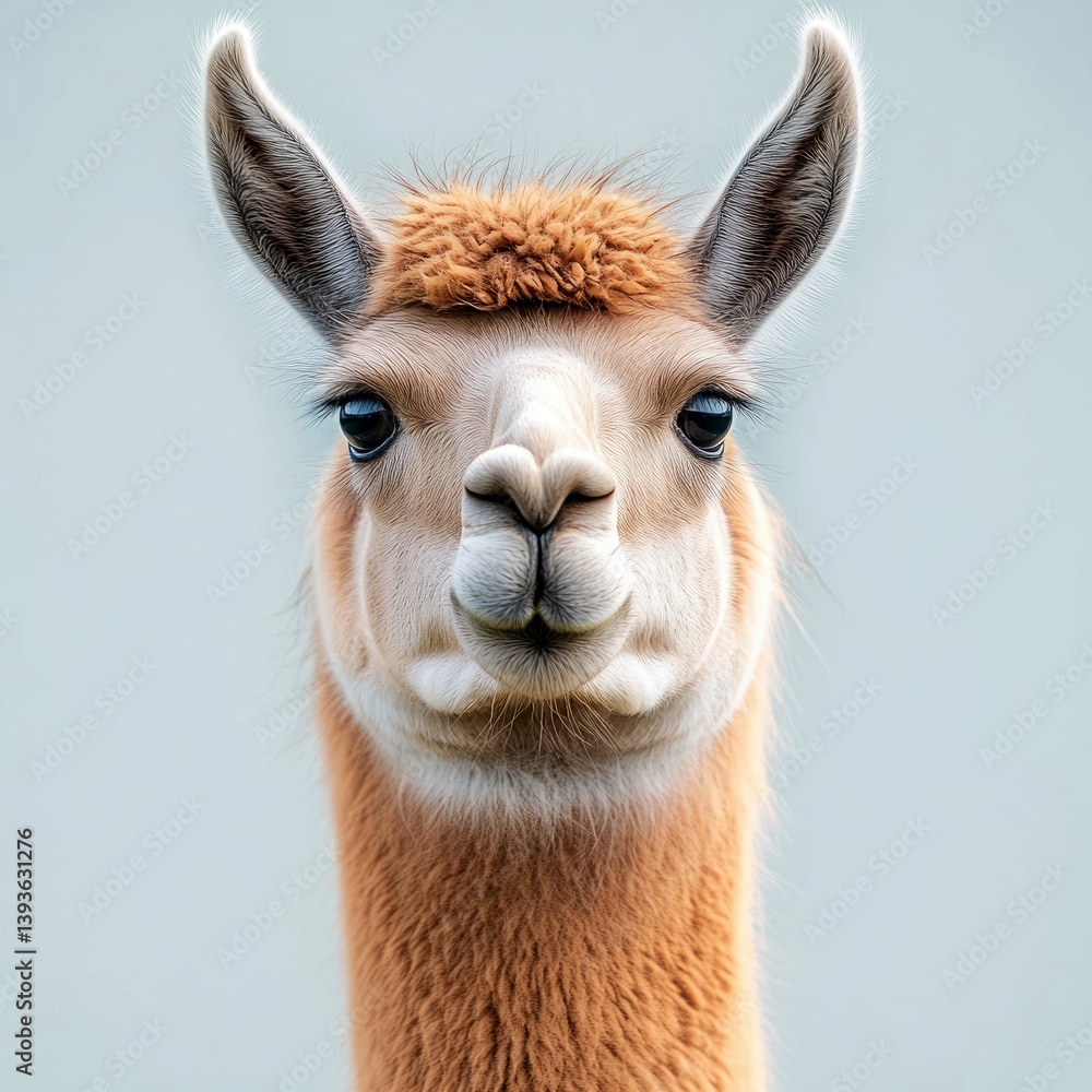 Obraz premium Closeup Portrait of an Adorable Alpaca: A Captivating Look into the Gentle Eyes of a South American Wildlife