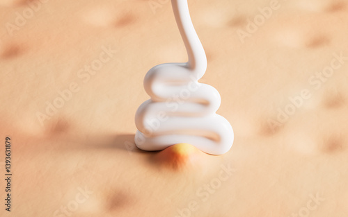 Pore acne and skin health concept, 3d rendering.