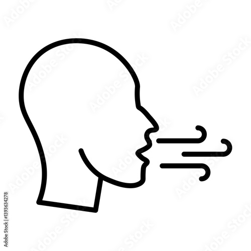 Breathing Exercise  Vector Line Icon Design
