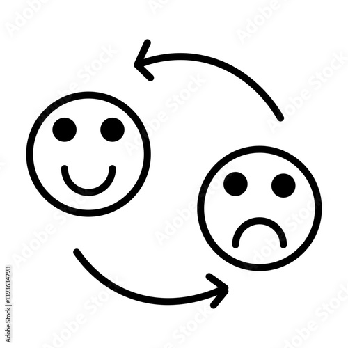 Controlled Emotions  Vector Line Icon Design