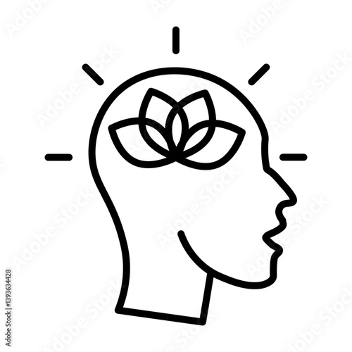 Stay Calm Symbol  Vector Line Icon Design