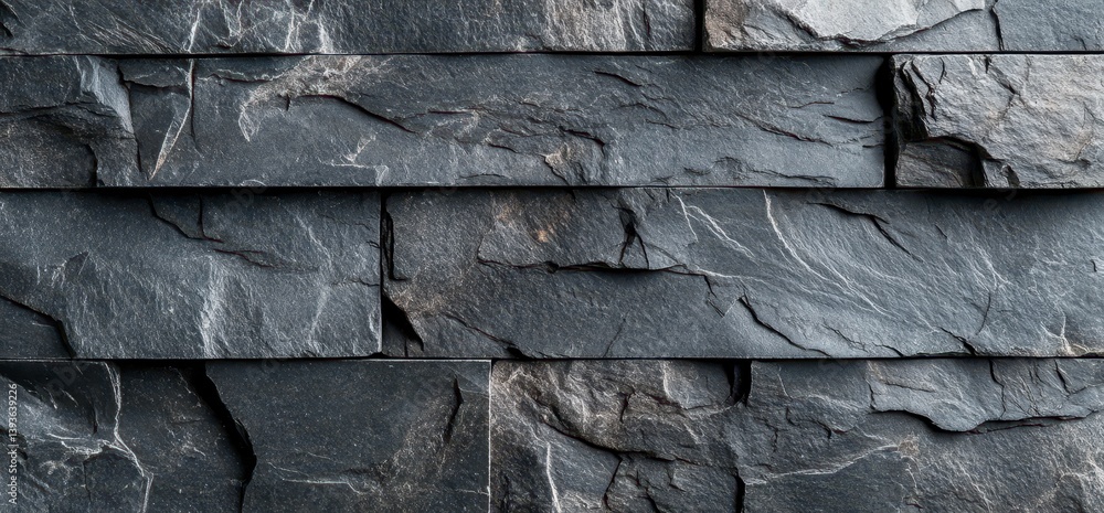 Close up of Dark Grey Slate Stone Wall Cladding Texture Close up of Dark Grey Slate Stone Wall Cladding Texture
