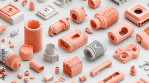 Obraz na płótnie Engineering workspace showing iterative prototype versions from sketch to D model w salonie