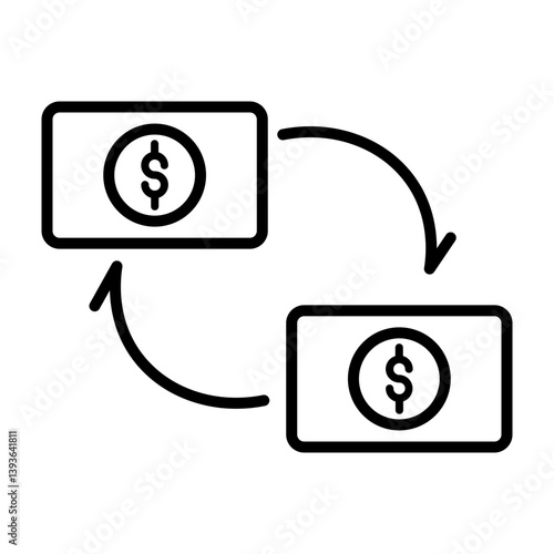 Money Laundering  Vector Line Icon Design