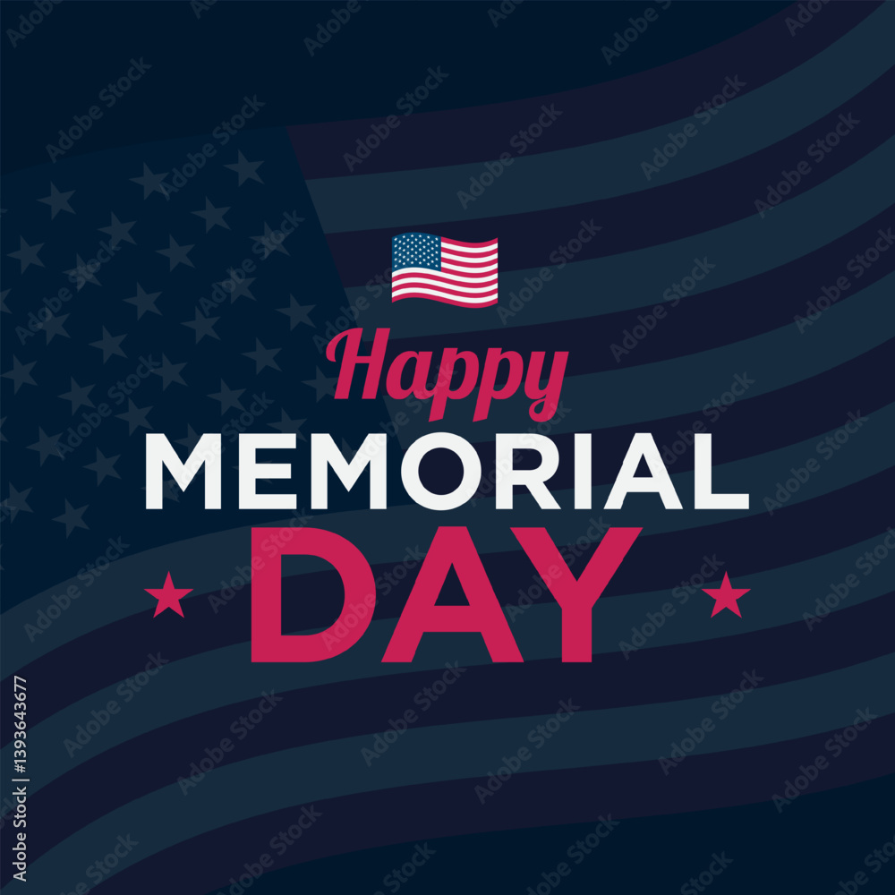 Naklejka premium Memorial Day Template Design.