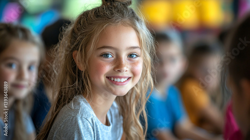 Wallpaper Mural Schoolkids Smiling Classroom Torontodigital.ca