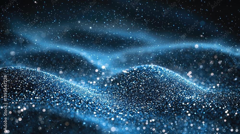 Cosmic Sparkle: A mesmerizing abstract artwork of glittering blue particles, evoking a sense of wonder and serenity. Cosmic Sparkle: A mesmerizing abstract artwork of glittering blue particles, evoking a sense of wonder and serenity.