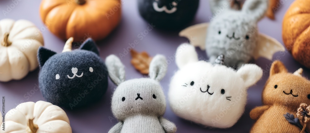 Cute Knitted Halloween Animals Pumpkins Cute Knitted Halloween Animals Pumpkins