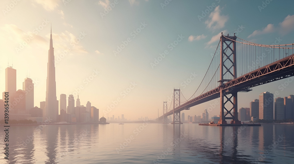 Obraz premium Minimalist Financial Wallpaper Design: Trade War & Investor Sentiment Imagery with Ample Space for Market Trend Analysis & Digital Overlays