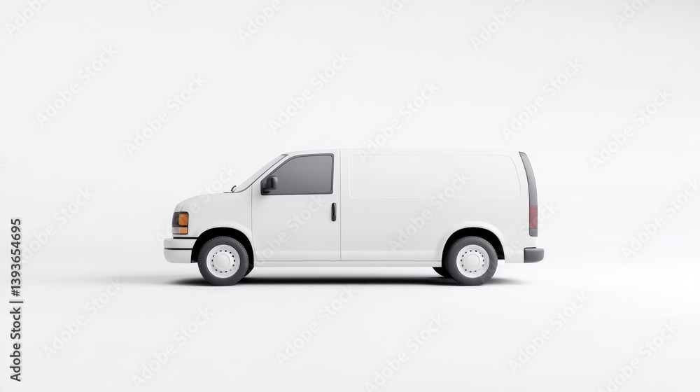 White Delivery Van Minimalist Style High-resolution Studio Lighting Side profile view Clean design Ready for branding Neutral backdrop Pure white tones Ideal for logistics marketing White Delivery Van Minimalist Style High-resolution Studio Lighting Side profile view Clean design Ready for branding Neutral backdrop Pure white tones Ideal for logistics marketing