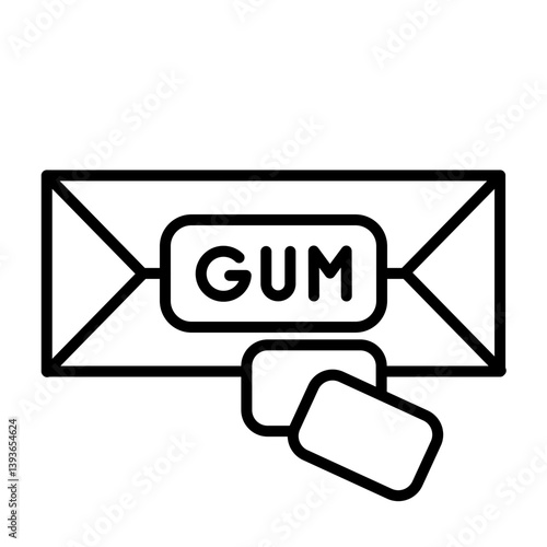Chewing Gum Vector Line Icon Design
