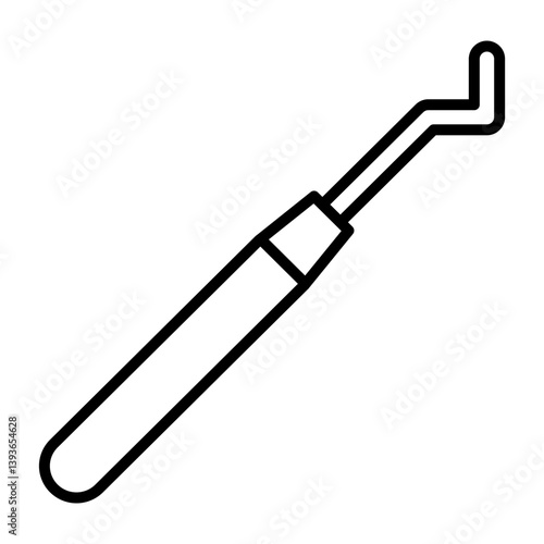 Dental Probe Vector Line Icon Design
