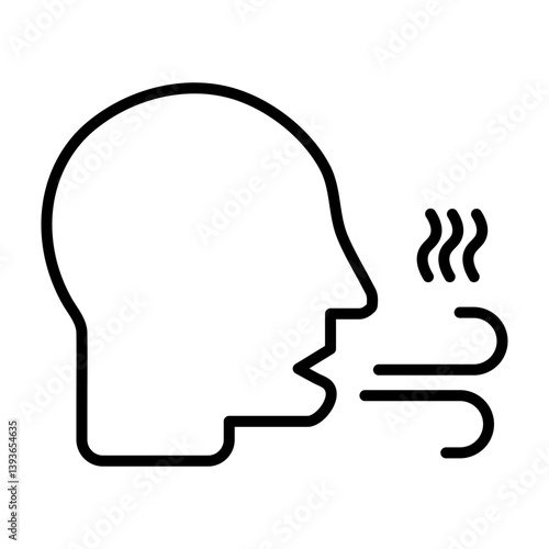 Bad Breath Vector Line Icon Design
