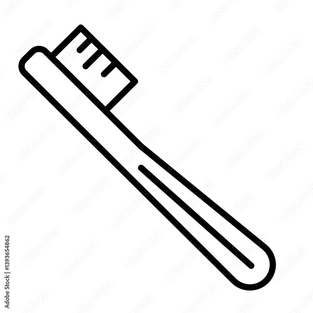 Fototapeta premium Toothbrush Vector Line Icon Design