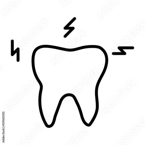 Toothache Vector Line Icon Design