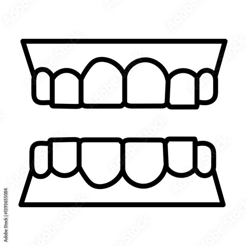 Denture Vector Line Icon Design