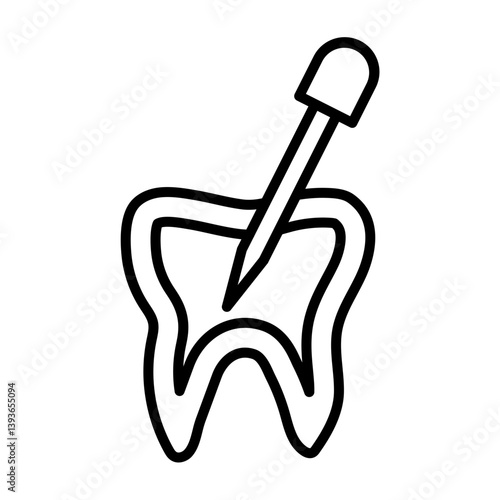 Root Canal Vector Line Icon Design