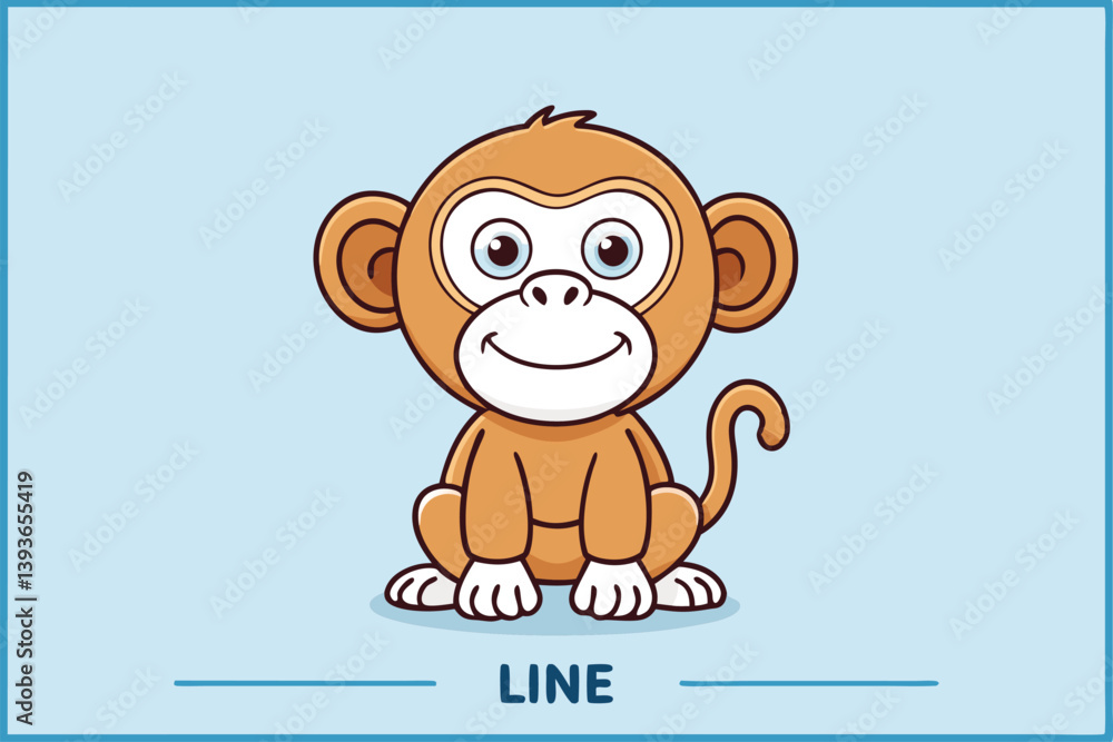 Obraz premium Monkey outline vector illustration and ready for print.