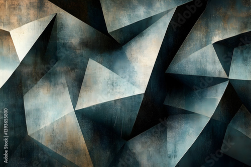 Wallpaper Mural Abstract geometric textured wall art with muted tones. Torontodigital.ca