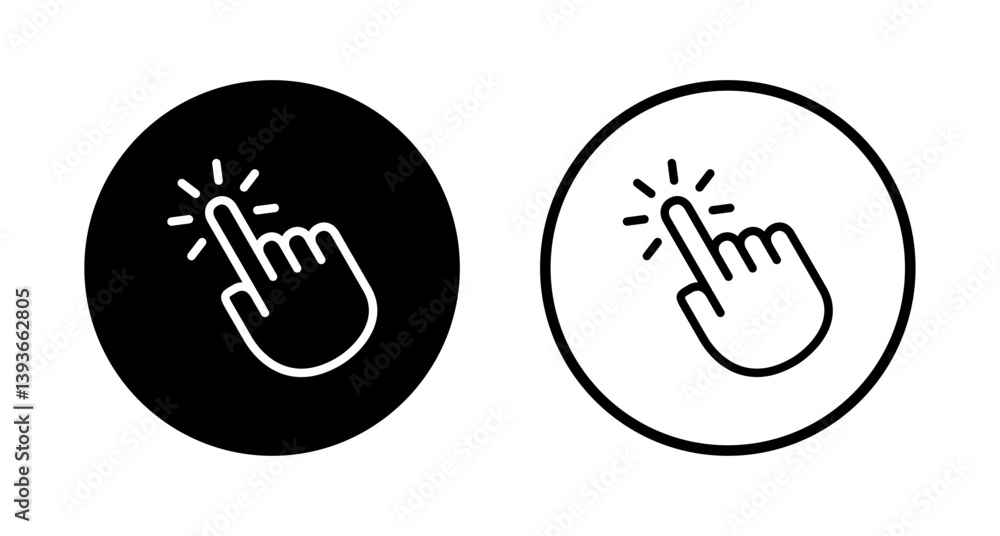 Obraz premium Hand click icon logo design. pointer sign and symbol. hand cursor icon