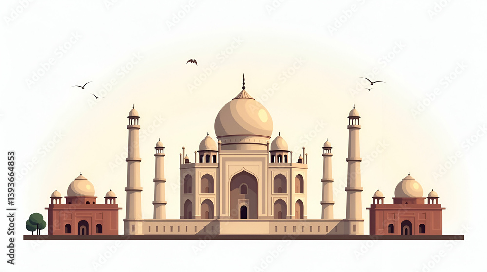 Obraz premium Explore our flat high-resolution photostock image that captures historic independence through timeless monuments and dynamic representations of national freedom in a refined artistic style.
