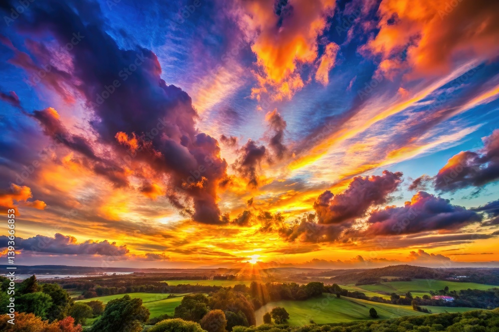 Obraz premium Cinematic sunrise timelapse captures dawn's vibrant sky. A breathtaking spectacle.