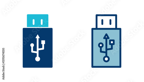 Usb icon vector isolated on white background. Flash disk icon vector