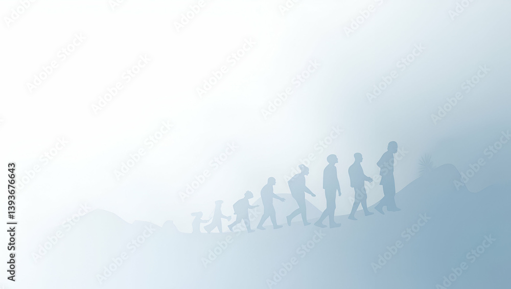 Fototapeta premium Elegant Gradient Background for Evolutionary Genetics Presentations: A Simple Flat Vector Design for Academic and Professional Use