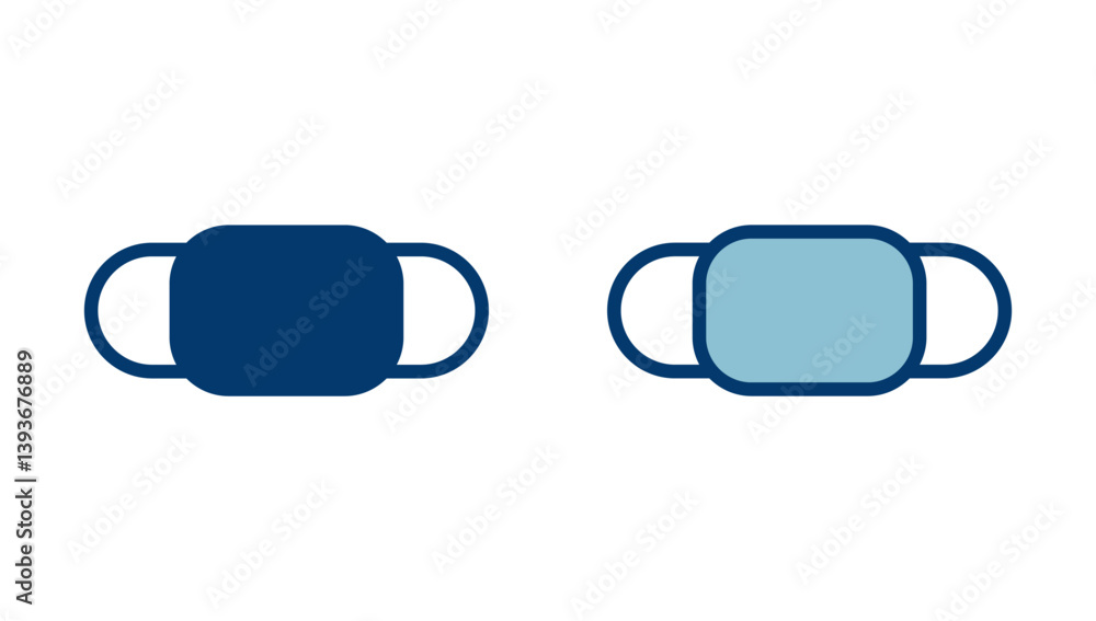 Mask icon vector isolated on white background. Man face with mask icon. Safety breathing masks. Industrial safety N95 mask. Medical mask vector icon. Mask icon vector isolated on white background. Man face with mask icon. Safety breathing masks. Industrial safety N95 mask. Medical mask vector icon.