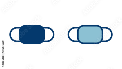 Mask icon vector isolated on white background. Man face with mask icon. Safety breathing masks. Industrial safety N95 mask. Medical mask vector icon.
