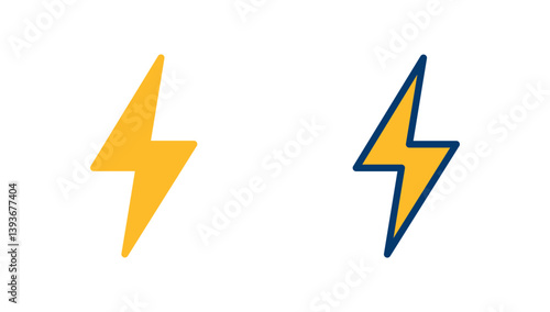 Lightning icon vector isolated on white background. Bolt icon vector. Energy and thunder electric icon