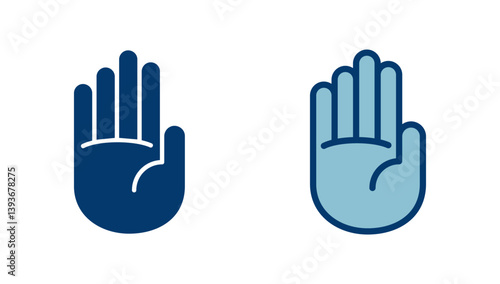 Hand icon vector isolated on white background. Hand gesture. hand stop