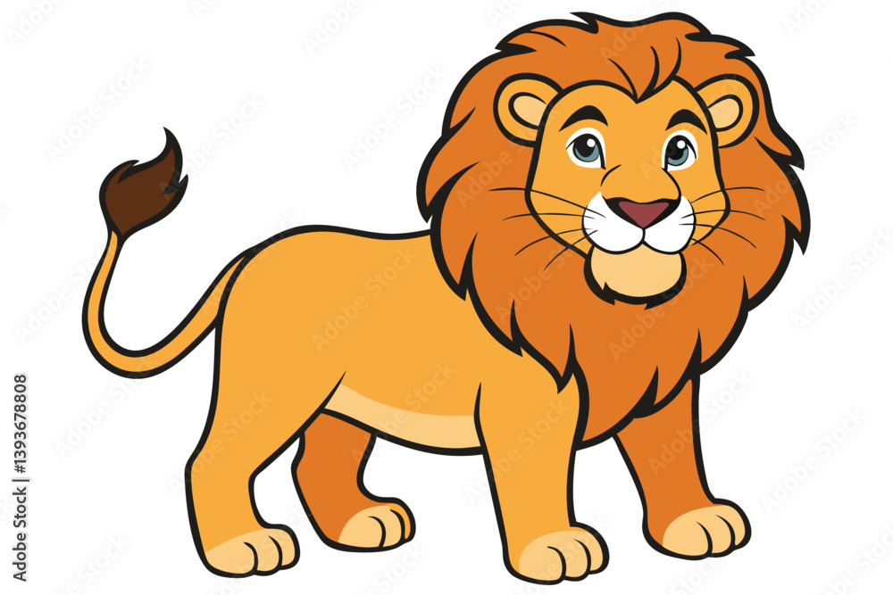 Lion outline vector illustration and ready for print.