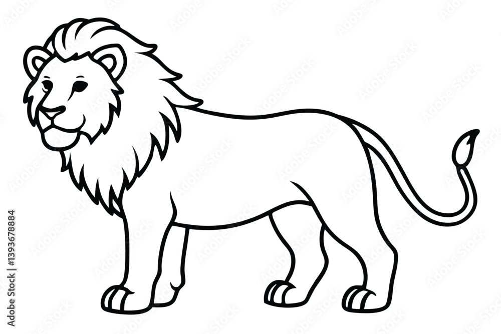 Lion outline vector illustration and ready for print. Lion outline vector illustration and ready for print.
