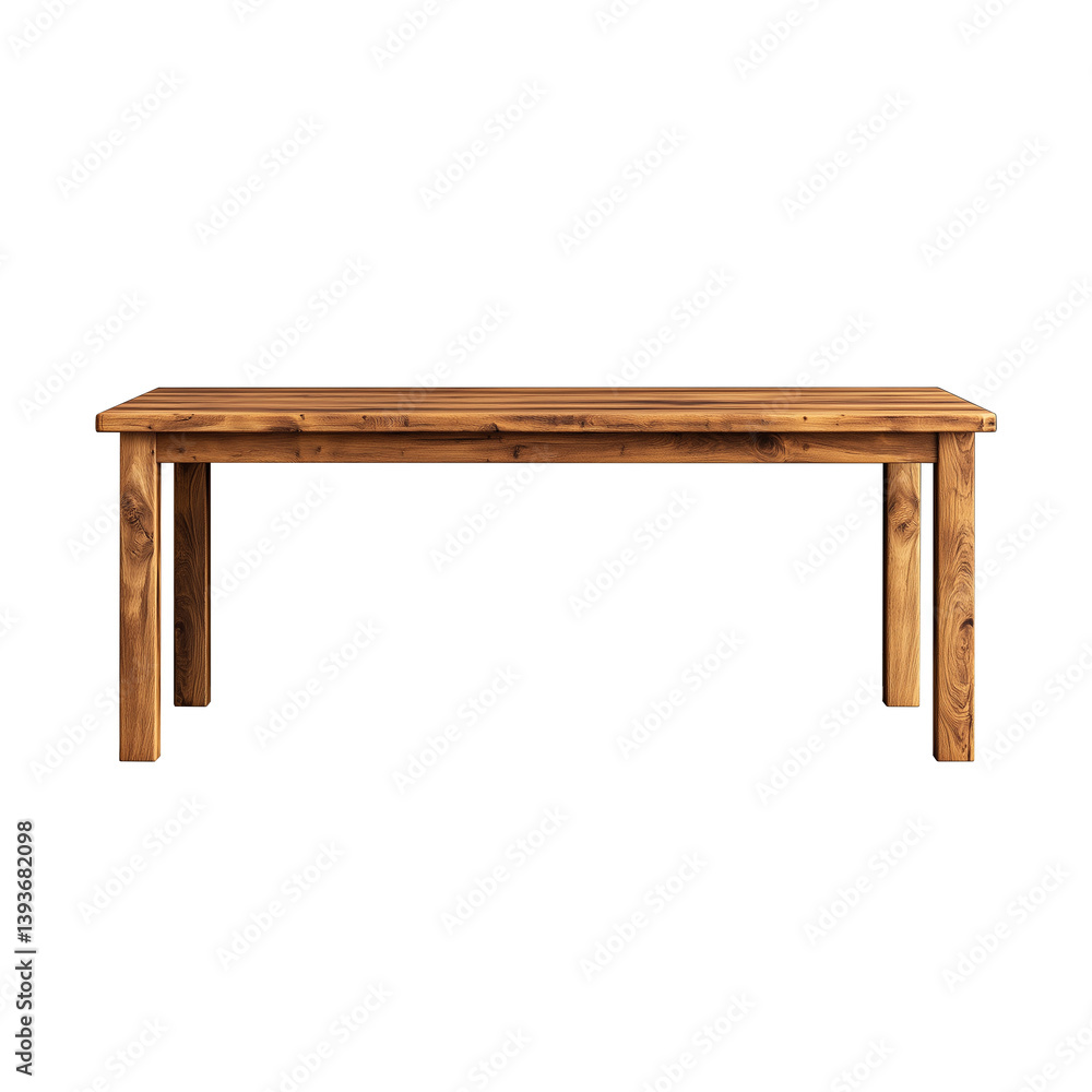 Wooden table on a transparent background