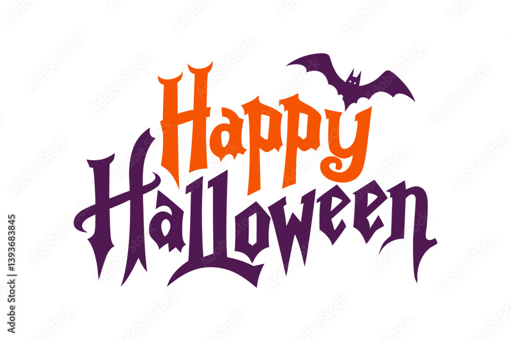 Obraz premium Happy Halloween Lettering Vector Design