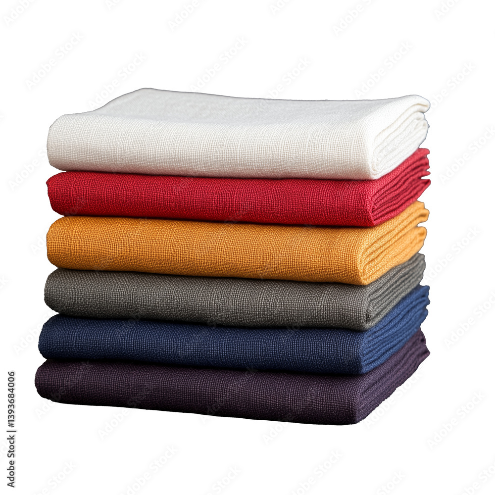 Pile of folded towels in various colors