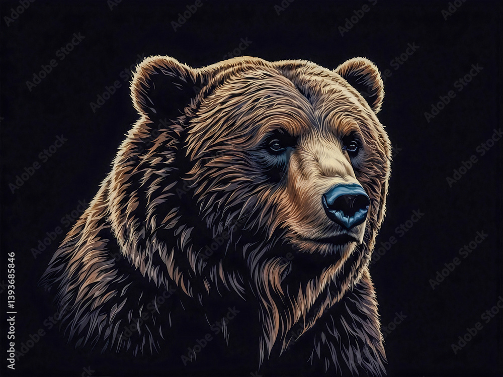 Silhouette of a bear in a clean vector design.