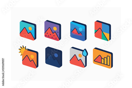 3d image editing icon set: enhance and transform your photos with style