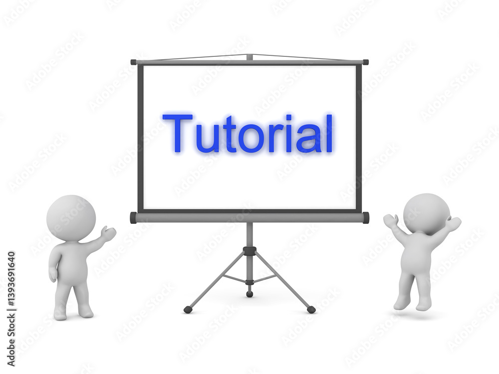 3D Character Showing a Tutorial 3D Character Showing a Tutorial