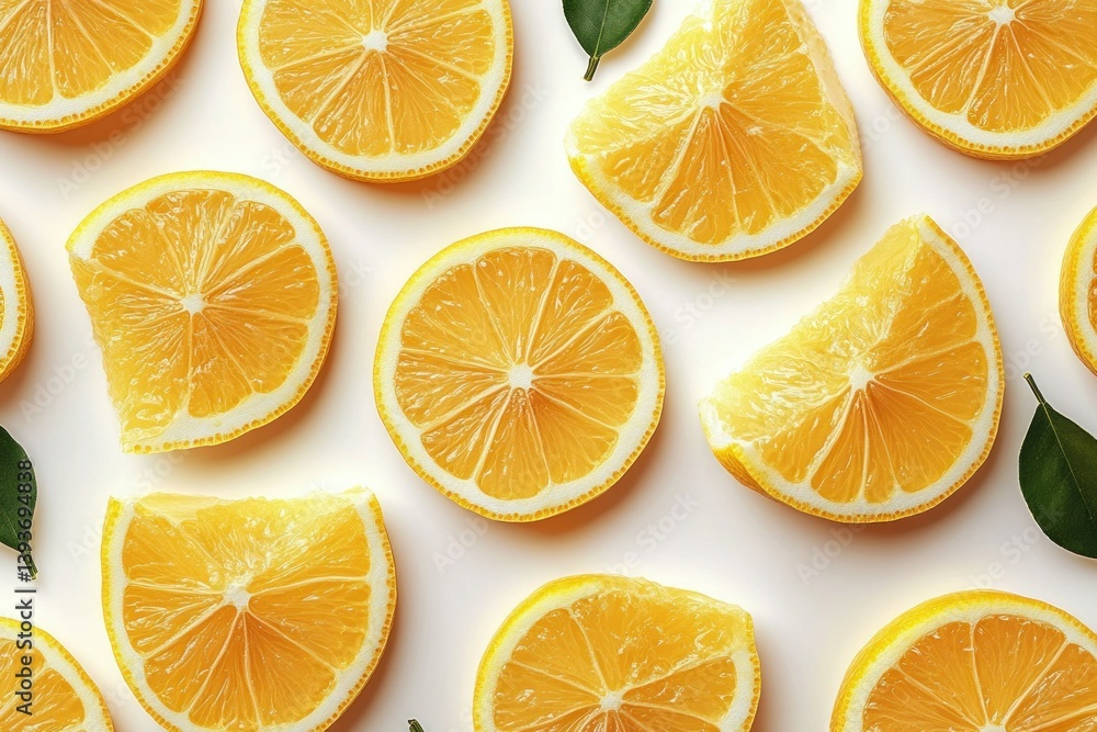 Lemon Slice Pattern Photorealistic Bright Fruit Design Lemon Slice Pattern Photorealistic Bright Fruit Design