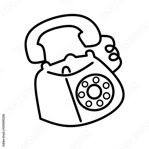 retro phone on a white background