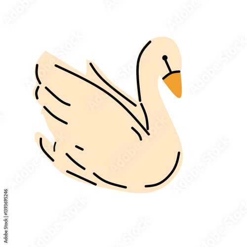 vector illustration of a swan