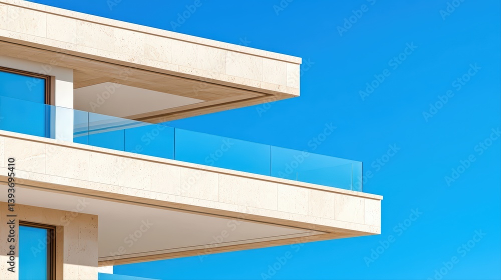 Obraz premium Modern architectural design with clear balustrade