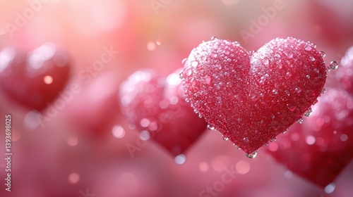 Floating Hearts Minimalist Design Background for Valentine's Day Celebration