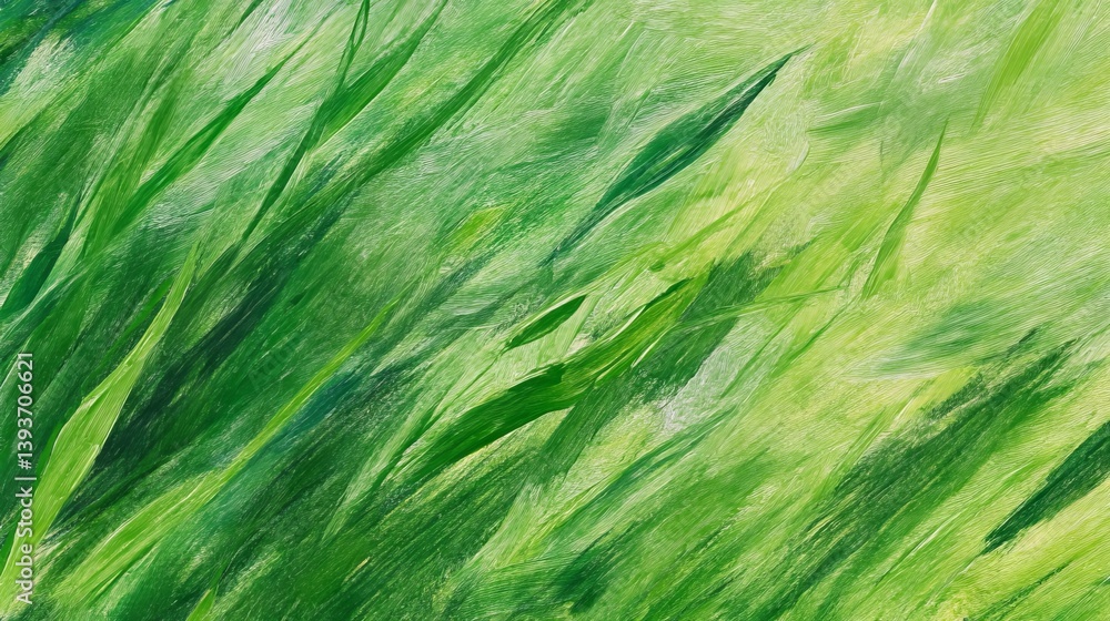 Abstract image of vibrant green grass blades creating a fluid, textured pattern with sunlight Abstract image of vibrant green grass blades creating a fluid, textured pattern with sunlight